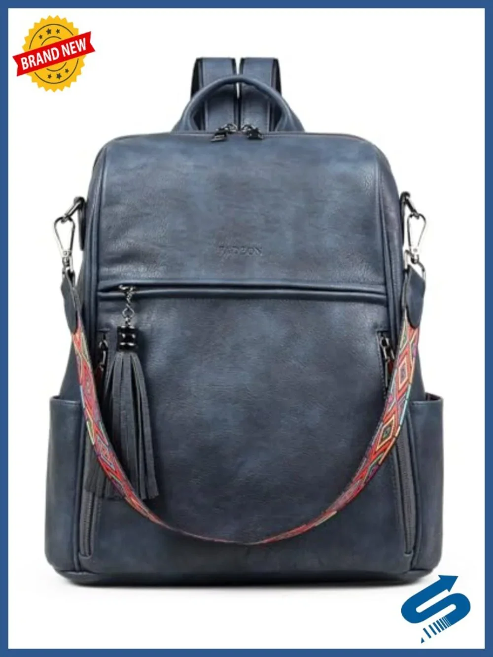 Work Travel Backpack, Waterproof Vegan Leather, Fits 13 Laptop